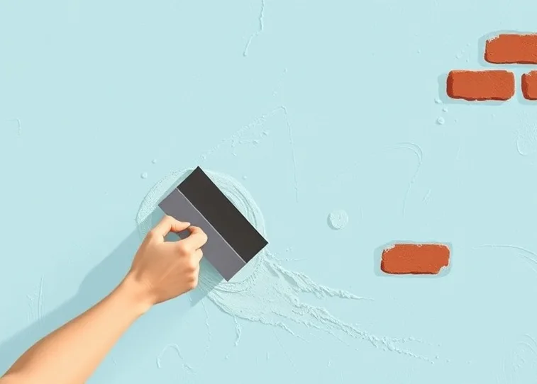 Application d'un enduit décoratif à la lisseuse sur un mur